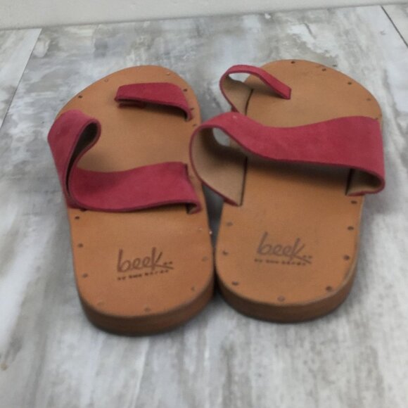 Beek Finch Leather Pink Toe Ring Sandal 9 - Picture 6 of 12